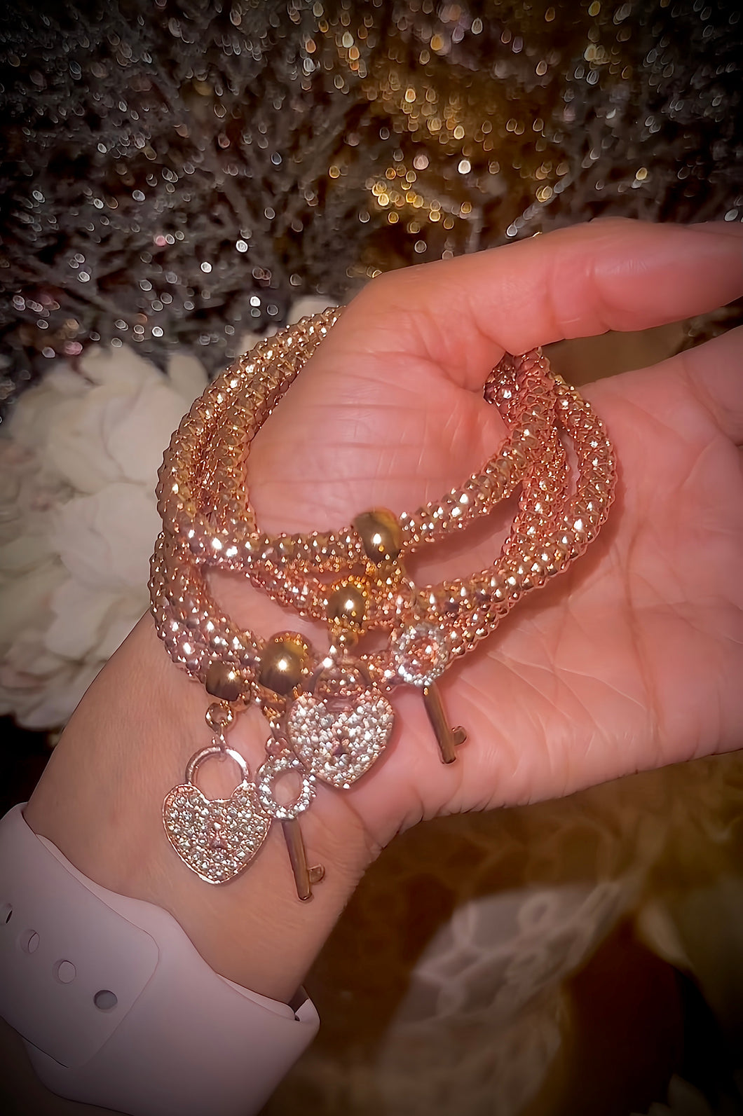 Rose Gold Single Charm Bracelet