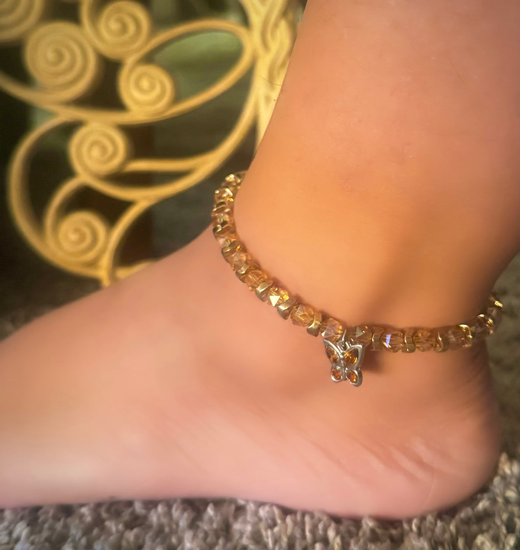 Butterfly Beaded Anklet