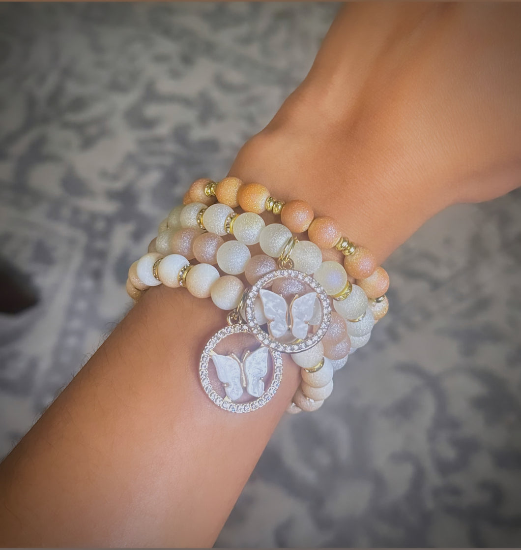 Neutral Butterfly Bracelet Set
