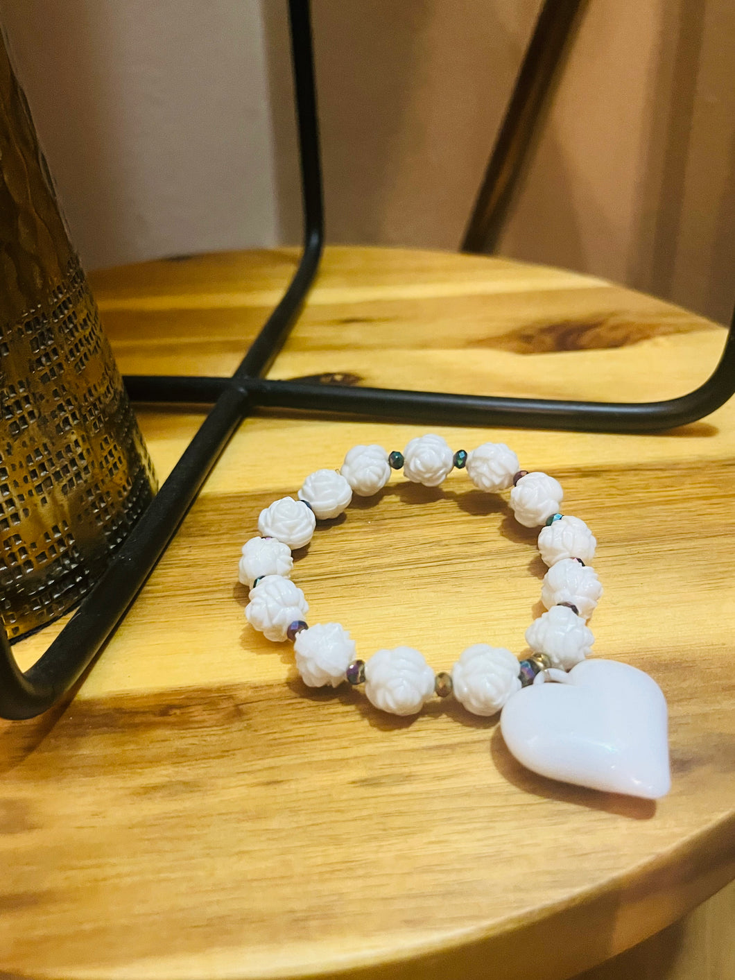 White Heart Bracelet