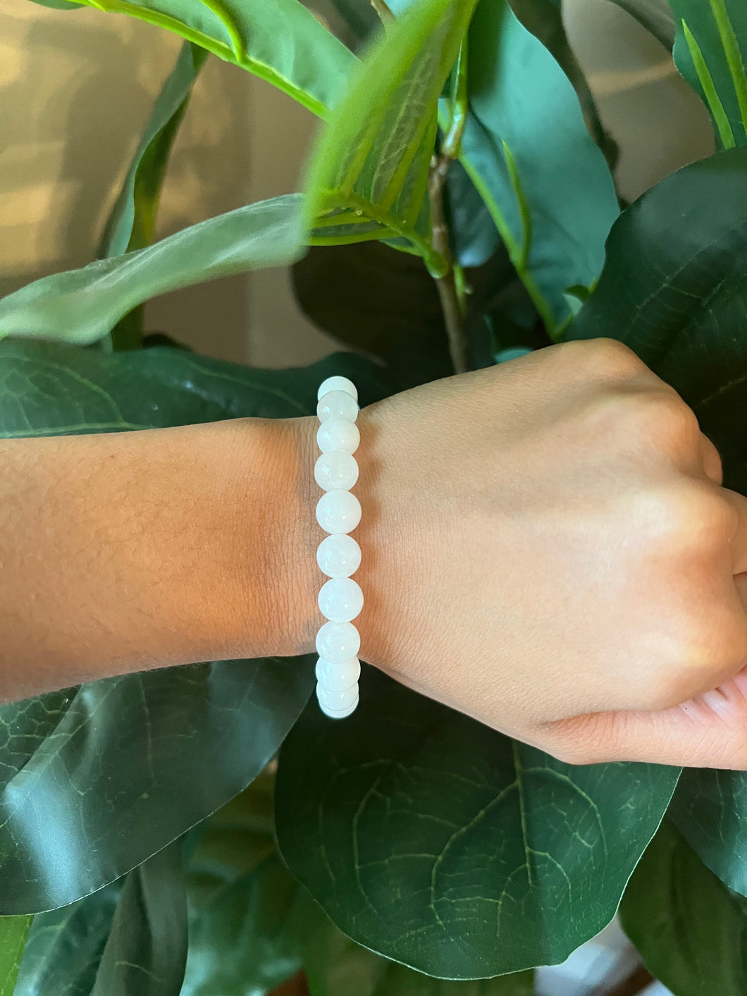 All White Beaded Bracelet