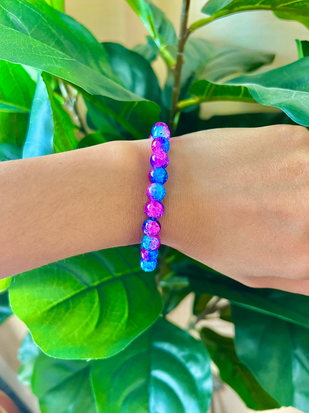 Fuchsia & Blue Crackle